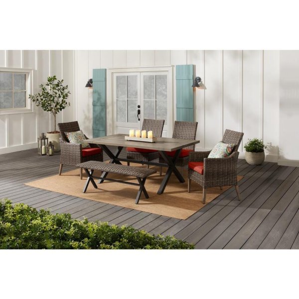 Rock Cliff 6 Piece Outdoor Patio Dining Set